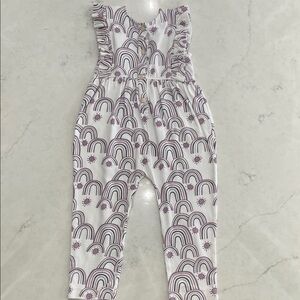 Kate Quinn 100% Organic Cotton Ruffled Rainbow Jumpsuit